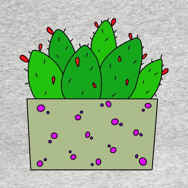 Cute Cactus Design #37: Fleshy Red Flower Cactuses by DreamCactus